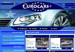 Web strnka firmy EUROCARS +