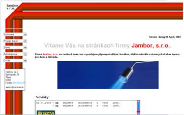 Web strnka firmy Jambor, s.r.o.