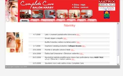 Web stránka Salónu krásy Complete Care